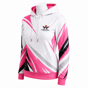 Sweat à capuche pour femme de qualité supérieure, imprimé par sublimation, tissu polyester respirant, construction intégrale par sublimation, confortable - Product Image 4