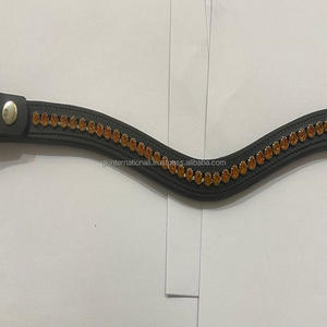 Banda para la frente de canal vacía, artículos de talabartería de cuero inglés, banda para la frente de caballo con Canal ostentoso de cristal múltiple, banda para la frente de caballo de cuero - Product Image 5