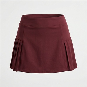 Jupe plissée courte pour femme, couleur unie, taille élastique, style sportif, respirante, à porter toute l'année - Product Image 1