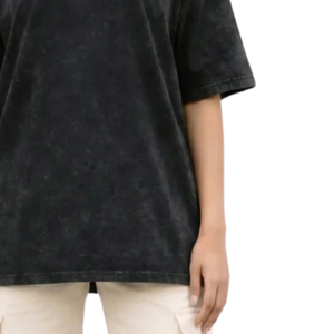 Wholesale 100% Cotton Washed Black Solid Short <b>Sleeve</b> Crew Neck <b>Raglan</b> <b>T</b>-<b>Shirt</b> Oversized Casual Streetwear Apparel Men Women - Product Image 5