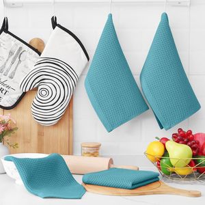 Panni da Cucina Ultra Morbidi in 100% Cotone a Nido d'Ape, Asciugatura Rapida, 30x30 cm, Confezione da 6, Blu Lago - Product Image 6