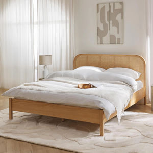 Cadre de lit king-size moderne de qualité supérieure en teck massif, ensembles de chambre à coucher de luxe assortis au placard pour hôtels, appartements, villas - Envoi postal - Product Image 2