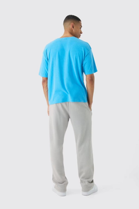 เสื้อยืดคอกลมผ้าฝ้าย 100% น้ำหนักเบา ทรงโอเวอร์ไซส์ สำหรับผู้ชาย แบบเรียบ ไม่มีลาย สกรีนโลโก้ได้ตามต้องการ ทรงหลวม ไหล่ตก - Product Image 3