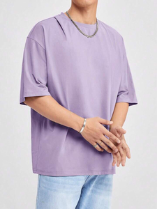 เสื้อยืดผู้ชายทรงปกติ ผ้าโพลีเอสเตอร์ผสมคอตตอน คุณภาพสูง ผ้าคอตตอนแท้ สีซีดแบบวินเทจ ทรงหลวมไหล่ตก มีสินค้าพร้อมส่ง ไซส์ใหญ่ - Product Image 2
