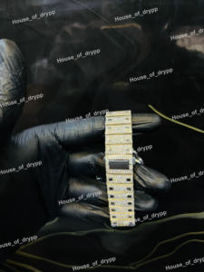 Montre automatique Hip Hop pour homme, entièrement sertie de diamants Moissanite, cadran romain vert, bracelet en acier inoxydable, style design - Product Image 2