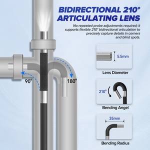 Cámara Boroscópica Articulada MRCARTOOL N130, Endoscopio Flexible de 5.5mm 210 °   Cámara de Inspección HD para Reparación Automotriz - Product Image 3