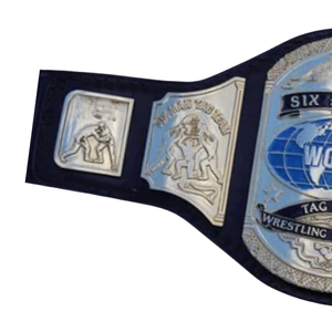 Cinturón de Campeonato de Lucha Libre Personalizado para Equipos de Seis Personas, Diseño Premium con Detalles en Azul y Plateado - Product Image 3