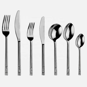 Elegante juego de cubiertos de acero inoxidable para comedor, cuchara, tenedor, cuchillo, para hotel, restaurante, bodas, eventos de catering - Product Image 6