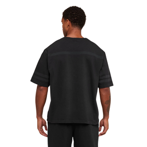 T-shirt de sport ample en jersey délavé pour homme, respirant, coupe décontractée, idéal pour l'entraînement et la gym, noir - Product Image 2