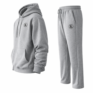 Ensemble de survêtement en molleton de coton pour femme, coupe ample, avec sweat à capuche, 2 pièces, pour sports d'hiver et jogging - Product Image 3