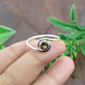 Smoky <b>Quartz</b> <b>Ring</b> 925 Sterling Silver <b>Ring</b> Wedding Engagement <b>Rings</b> for Women Smoky <b>Quartz</b> Jewelry Christmas Birthday Gift - Product Image 2