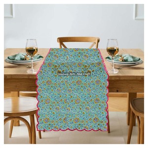 Indian Floral Hand Block Print 100% Cotton Cloth Vintage Look Mid-Century Modern Home Decor For Wedding Events Home Decor - Product Image 1