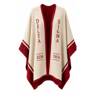 Delta Sigma Theta Women Cape <b>Shawl</b> <b>Wool</b> Long Wrap 1913 Greek Sorority Fashion Scarf - Product Image 2