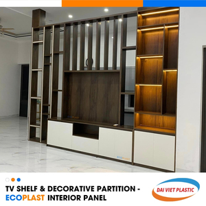 Traditional Style <b>TV</b> <b>Shelf</b> PVC Interior Panel Wooden Pattern Vietnam No.1 Manufacturing Factory - Product Image 4
