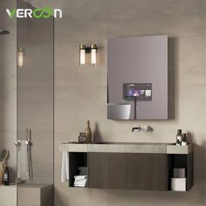 Vercon กระจกมหัศจรรย์ Ai หน้าจอสัมผัสแบบแอนดรอยด์, กระจกอัจฉริยะ WIFI บลูทูธ YouTube <span class=keywords><strong>Spotify</strong></span> พร้อมไฟ LED - Product Image 3