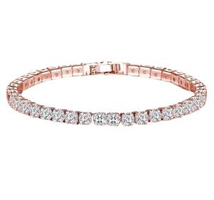 Élégant Bracelet Tennis Hiphop en Moissanite RAMDUT IMPEX Or Rose Argent Certifié GRA Coupe Ronde Unisexe Cadeau - Product Image 1