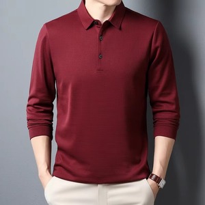 Chemise de golf à manches longues pour homme, couleur unie, tricotée, respirante, polyester/coton, technologie OPTI-Dri, protection solaire, décontractée - Product Image 2