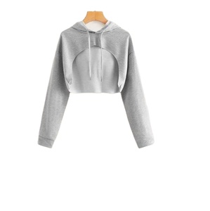 Sudadera Corta Blanca Sexy para Mujer, Sudadera con Capucha para Chicas, Logotipo Personalizado en la Parte Delantera, Diseño Moderno, Proveedor BD - Product Image 3