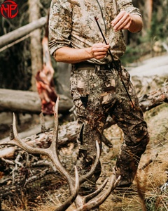 Pantalon de chasse unisexe camouflage imprimé numérique, respirant, en polyester, pour activités de plein air en automne - Product Image 5