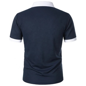 Camiseta de manga corta informal de moda para hombre con cremallera elegante patrón sólido ODM Supply - Product Image 2