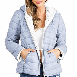 Chaqueta Acolchada Ligera de Nylon Tejido para Mujer, Transpirable, Cortavientos, con Capucha, para Invierno, Ecológica, Personalizable, Venta al Por Mayor - Product Image 4