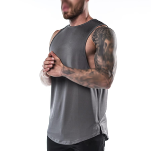 Débardeur en tricot uni sans manches pour homme, col rond, grande taille, décontracté, 100% coton - Product Image 5