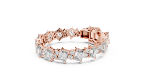 9Kt <b>Gold</b> Emerald Cut Diamond Bracelet 42 Stones 27.438Ct High Jewelry Luxury Couture Statement Bridal Party Wear Luxe - Product Image 2