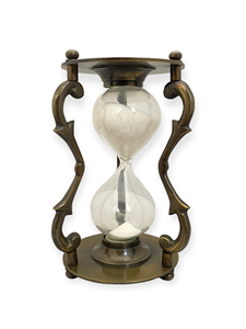 Handcrafted Casting Flower 5 Minute Brass Hourglass Decorative <b>Sand</b> <b>Timer</b> Vintage Style Home Office Desk Accessory, Collectible - Product Image 1