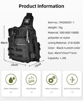Sac à bandoulière tactique multifonctionnel noir Molle, sac à dos tactique, sac de sport de plein air, sac de voyage quotidien