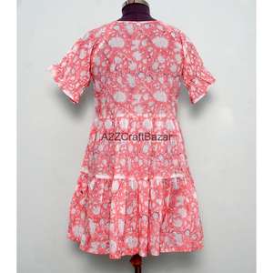 Ladies Summer 100% Pure Cotton Handmade Floral <b>Office</b> Lady Dress Comfortable Short Sleeve Mini Casual Wear Lightweight <b>Outfit</b> - Product Image 6