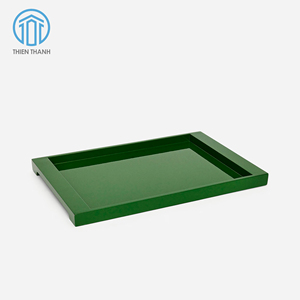 Plateau en MDF laqué fait main en gros, plateau décoratif de luxe vert, plateau personnalisé pour hôtel et restaurant, plateau coloré OEM - Product Image 2
