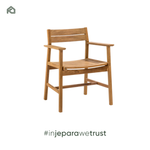 Silla de Comedor Moderna de Madera de Teca Sólida de Primera Calidad, Resistente a la Intemperie, Juego de Comedor para Exteriores y Muebles de Jardín - Ruci - Product Image 1