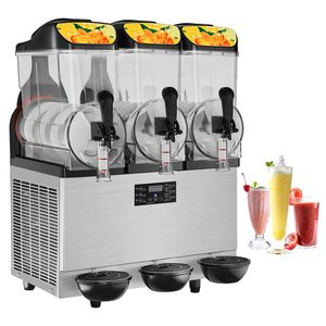 Dispenser Commerciale per Bevande Congelate in Acciaio Inox, 36L/9.6Gal, Tre Vasche, Capacità 150 Bicchieri, per Slushie, Margarita e Smoothie - Product Image 1