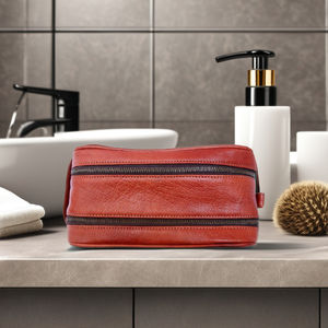 Premium Fashion Leather Lightweight <b>Toiletry</b> <b>Bags</b> for <b>Men</b> & Women - Product Image 3