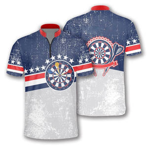 Maillot de fléchettes à manches courtes à séchage rapide, anti-bactérien, respirant, personnalisable pour équipe et club, imprimé numériquement pour homme - Product Image 1