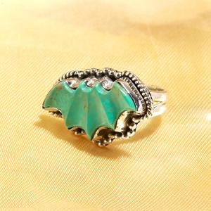 Most Trending 925 Sterling Silver Batman Shape <b>Ring</b> with Original <b>Turquoise</b> Gemstone Designer <b>Ring</b> Wholesale Factory Price - Product Image 3