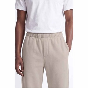 Survêtement à capuche beige pour homme, 100% coton, manches longues, couleur unie, coupe ample décontractée avec poches latérales, vêtements d'automne - Product Image 4
