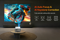 Meilleures ventes - Projecteur intelligent CRE F1 - 1080P - 350 lumens ANSI - Mise au point automatique - WiFi - BT 4K - LED - Portable - De poche - Android 9 - Professionnel - Pour la maison