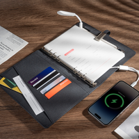 Carnet OEM CARDSILK avec batterie externe, couverture rigide en cuir PU, coffret cadeau, agenda multifonctionnel pour bureau d'entreprise, logo personnalisé