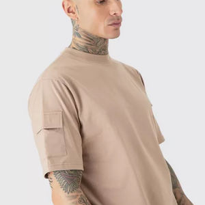 Ensemble décontracté d'été personnalisable pour homme : T-shirt à épaules tombantes et short, grandes tailles, prix abordable - Product Image 3