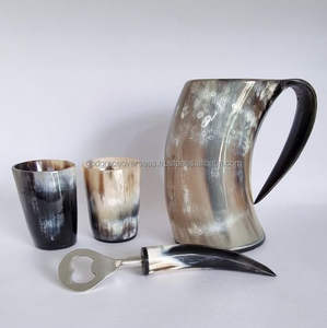 Mug en corne de buffle de qualité supérieure, fait à la main, en matériau organique, poli pour les festivals, les mariages et les fêtes - Product Image 6
