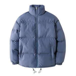 <b>Lightweight</b> Warm Long Puffer <b>Jacket</b> with Stand Collar and Front Logo Soft Padded Outerwear <b>Casual</b> Everyday Clothing Essential - Product Image 4