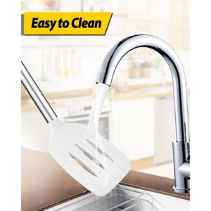 Set di 4 Utensili da Cucina in Silicone Senza BPA, Spatole Grandi Antiaderenti Resistenti al Calore, Cucchiai Forati, Set di Strumenti da Cucina - Product Image 4