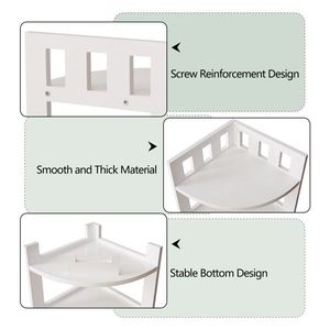 4-Tier Corner Shelf <b>Wood</b> Storage Stand Multipurpose Small Space <b>Shelving</b> Unit for Home Office Bathroom Wall Display Shelves - Product Image 6