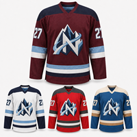 Maillot de hockey sur glace personnalisé style canadien, uniforme d'équipe brodé, nom et numéro personnalisés, adulte et junior, vente en gros OEM ODM