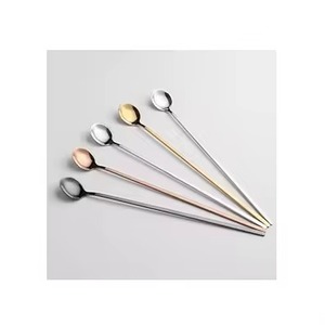 Cuchara de Té de Metal con Acabado Dorado, Cuchara de Café de Acero Inoxidable, Cuchara para Azúcar, Cuchara para Postre, Cuchara de Cocina con Acabado Liso - Product Image 4