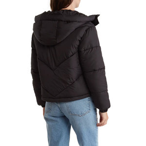 เสื้อโค้ทพัฟเฟอร์ผู้หญิงสีดำคุณภาพสูง  แบบยาว  รับสั่งทำโลโก้  ผ้าระบายอากาศได้ดี  บุด้วยใยฝ้าย  อุ่นพิเศษ  แจ็คเก็ตพาร์กา - Product Image 2