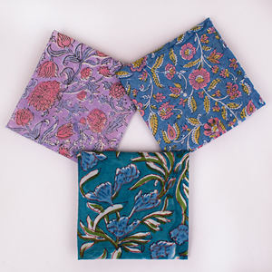 Colección de Verano Craftjaipur, Pañuelo Bandana de Algodón Natural Estampado con Bloques Florales Étnicos de la India, Multicolor, Hermoso Pañuelo para Mujer - Product Image 3