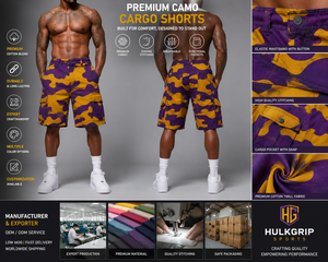 Shorts cargo pour hommes Omega pour fraternités et sororités, respirants, imperméables, écologiques, à séchage rapide, taille mi-haute élastique - Product Image 4