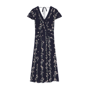 Vestido midi estampado de manga corta para mujer, vestido de verano para vacaciones - Product Image 5